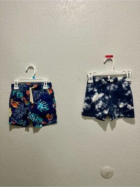 Children’s Place & Carter’s Navy Tropical Print Swim Shorts